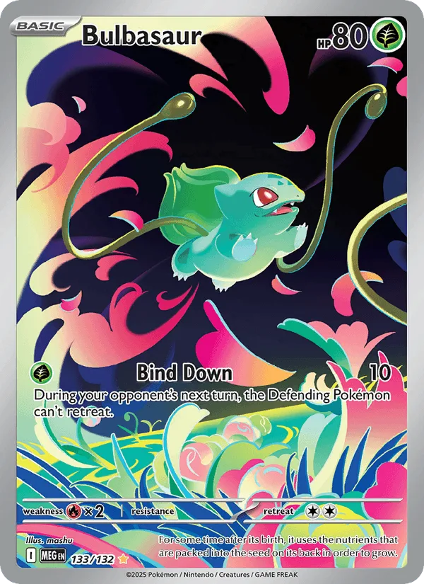 Bulbasaur, Pokémon set Mega Evolution, kaart 133/132, Illustration rare
