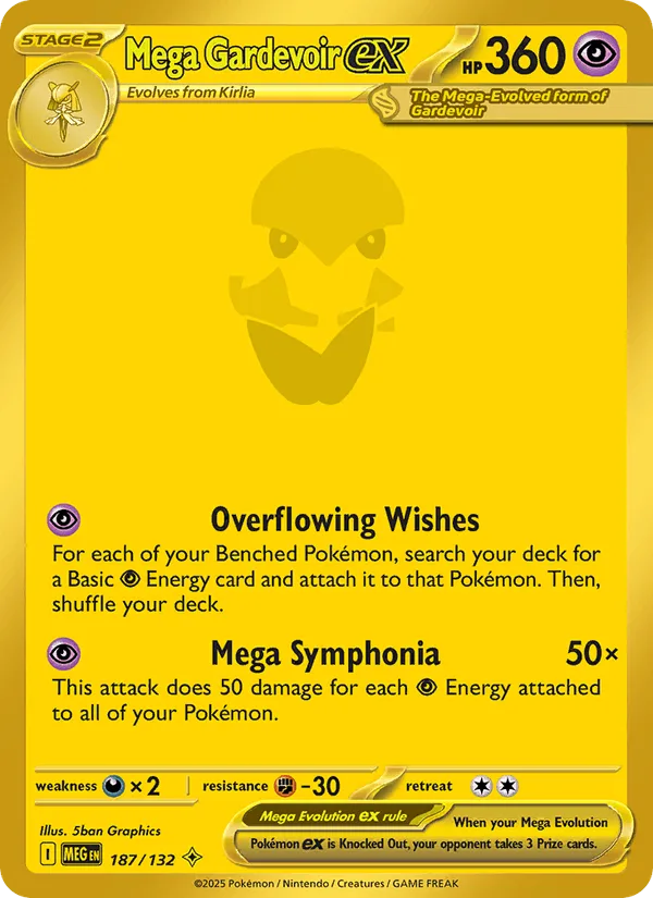 Mega Gardevoir ex, Pokémon set Mega Evolution, kaart 187/132, Mega Hyper Rare
